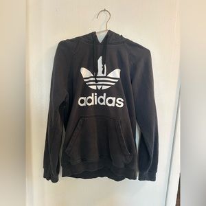 Adidas trefoil black hoodie, sweatshirt, sweater, pullover